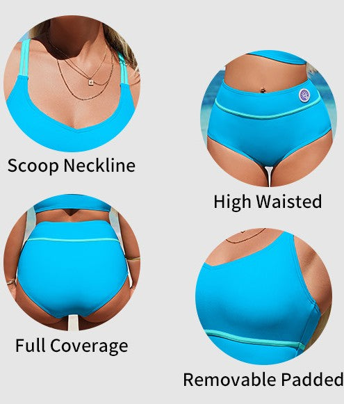 Color Block High Waist Bikini