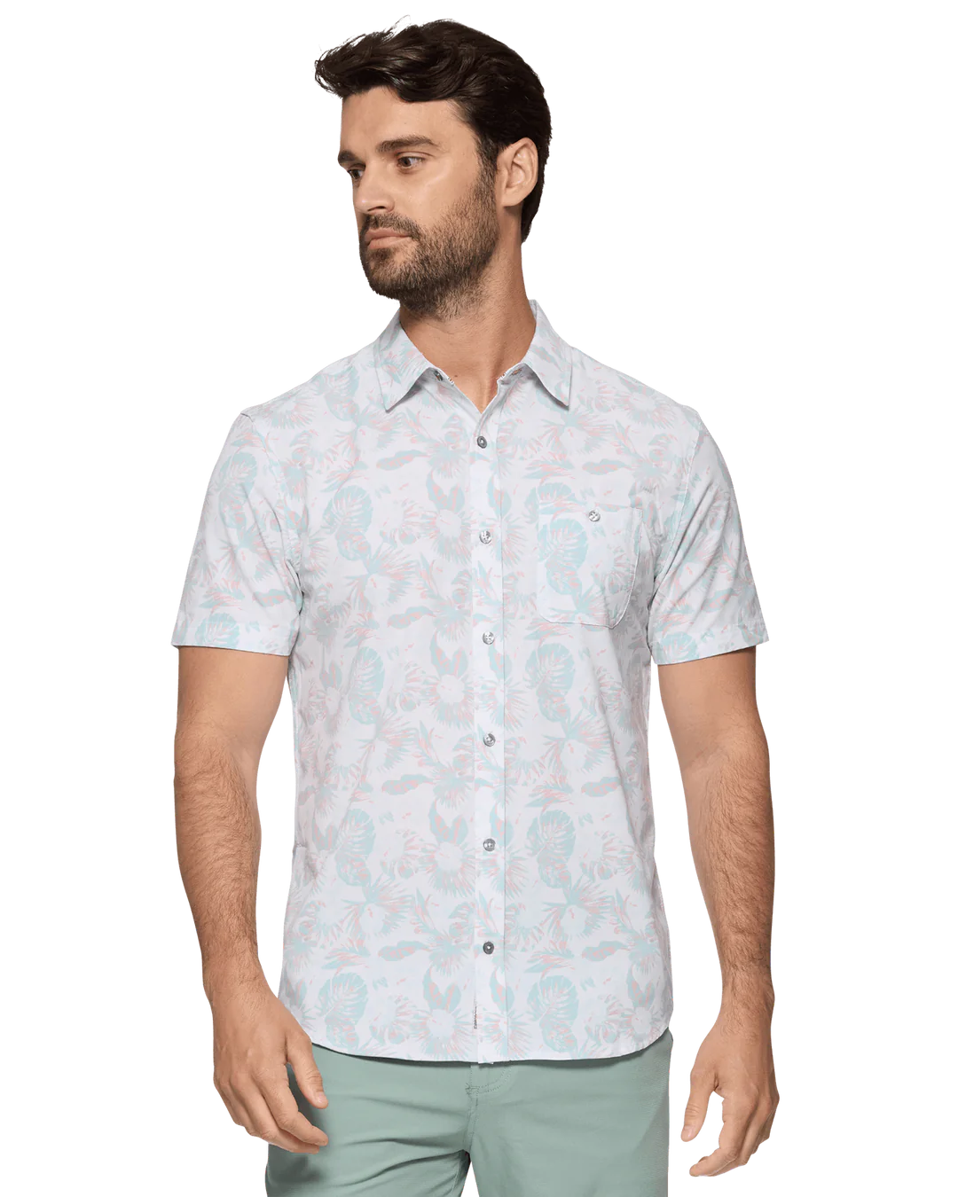 Powell Palm Print Performance Shirt