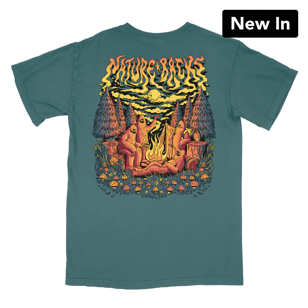 Nature Backs Bigfoot Camp T Shirt
