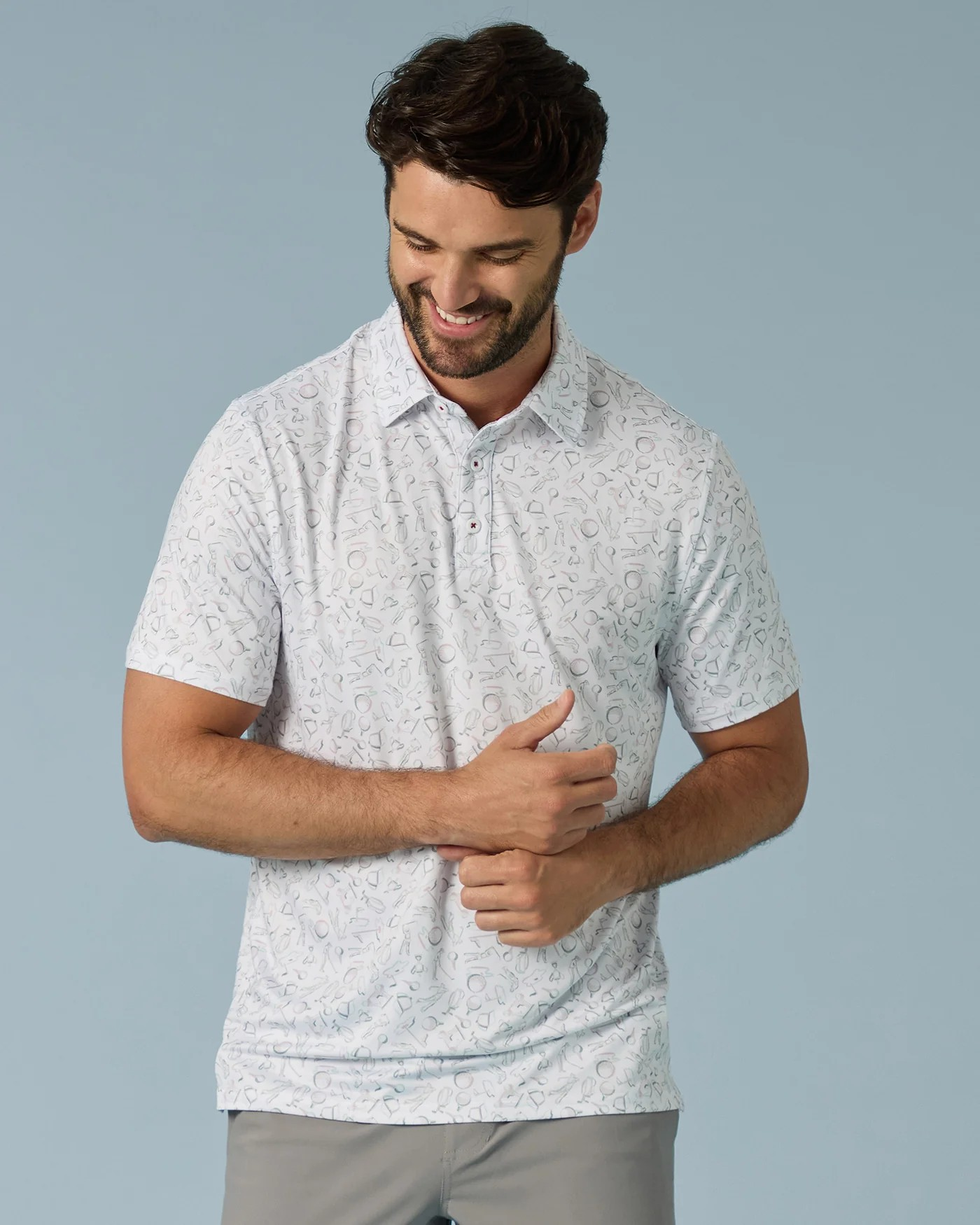 Linton Golf Print Performance Polo