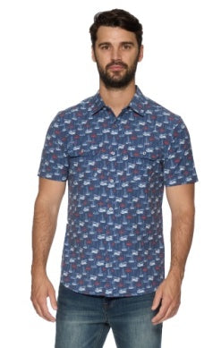 Perkins Boat Print Performance Shirt