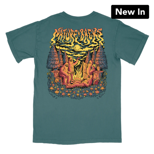 Nature Backs Bigfoot Camp T Shirt